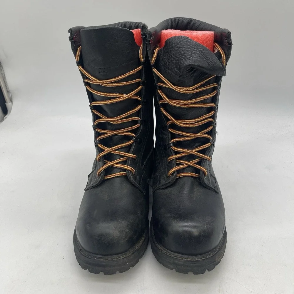 Rocky Insulated Leather Combat Boots Mens 11.5 W Black Lace-Up Vibram Sole